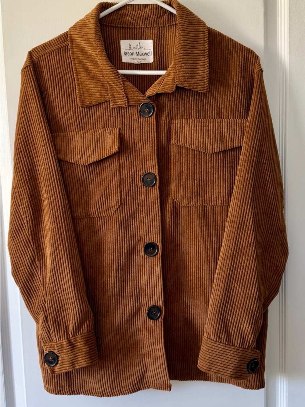 jason maxwell Corduroy Utility style shirt  in Warm Brown